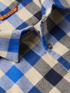 Barena - Checked Cotton-Flannel Half-Placket Shirt - Blue