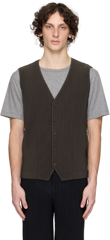 Photo: HOMME PLISSÉ ISSEY MIYAKE Brown Tailored Pleats 2 Vest