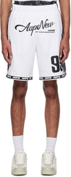 AAPE by A Bathing Ape White Moonface Reversible Shorts