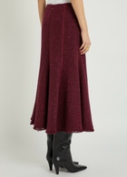 Gabriela Hearst Amy Speckled Wool and Cashmere-blend Midi Skirt Bordeaux