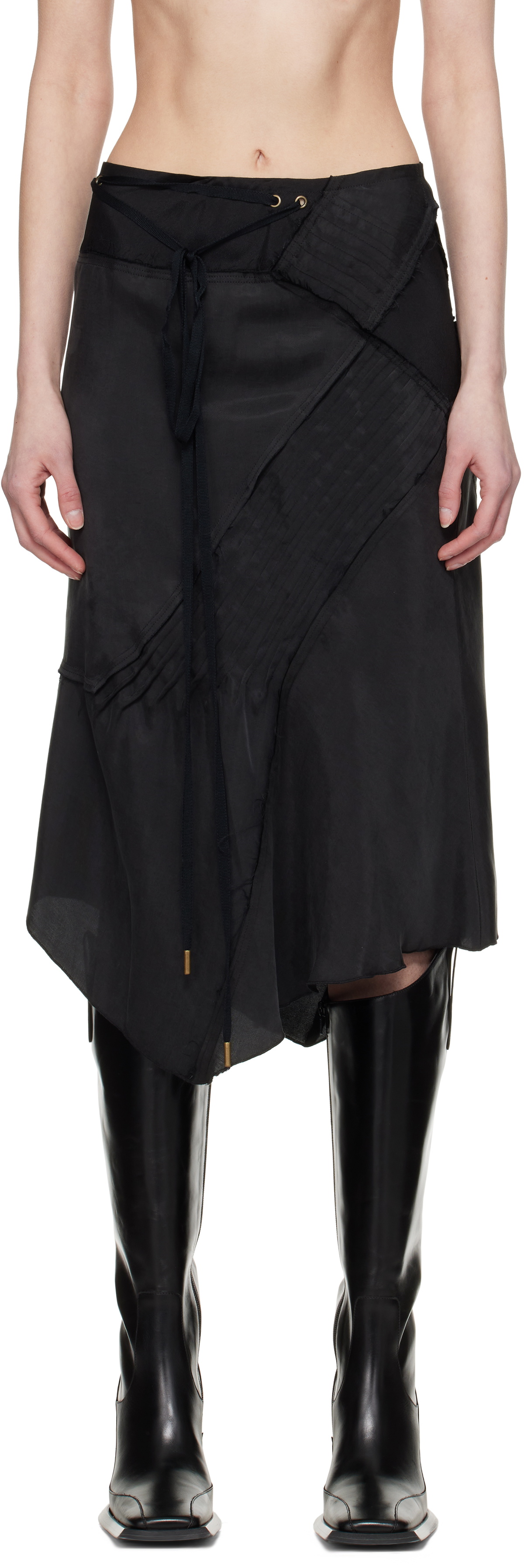 KNWLS Black Elisir Midi Skirt