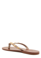 Valentino Garavani Rockstud Thong Leather Sandals Beige