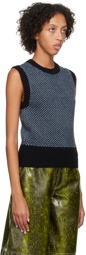 GANNI Blue Jacquard Vest