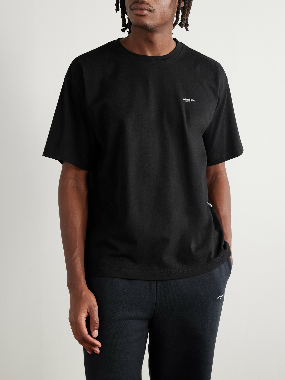 Aimé Leon Dore - Logo-Print Cotton-Jersey T-Shirt - Black