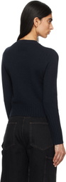 Guest in Residence Navy Shrunken Crew Sweater