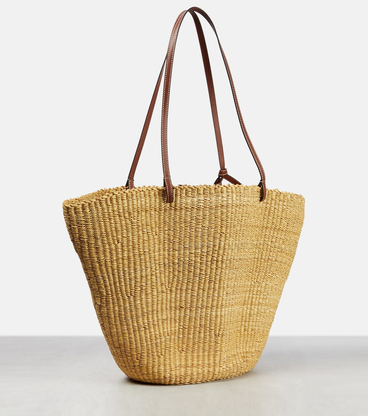 Loewe Shell Large leather-trimmed basket bag Loewe