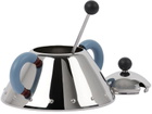 Alessi Silver & Blue 9097 Sugar Bowl