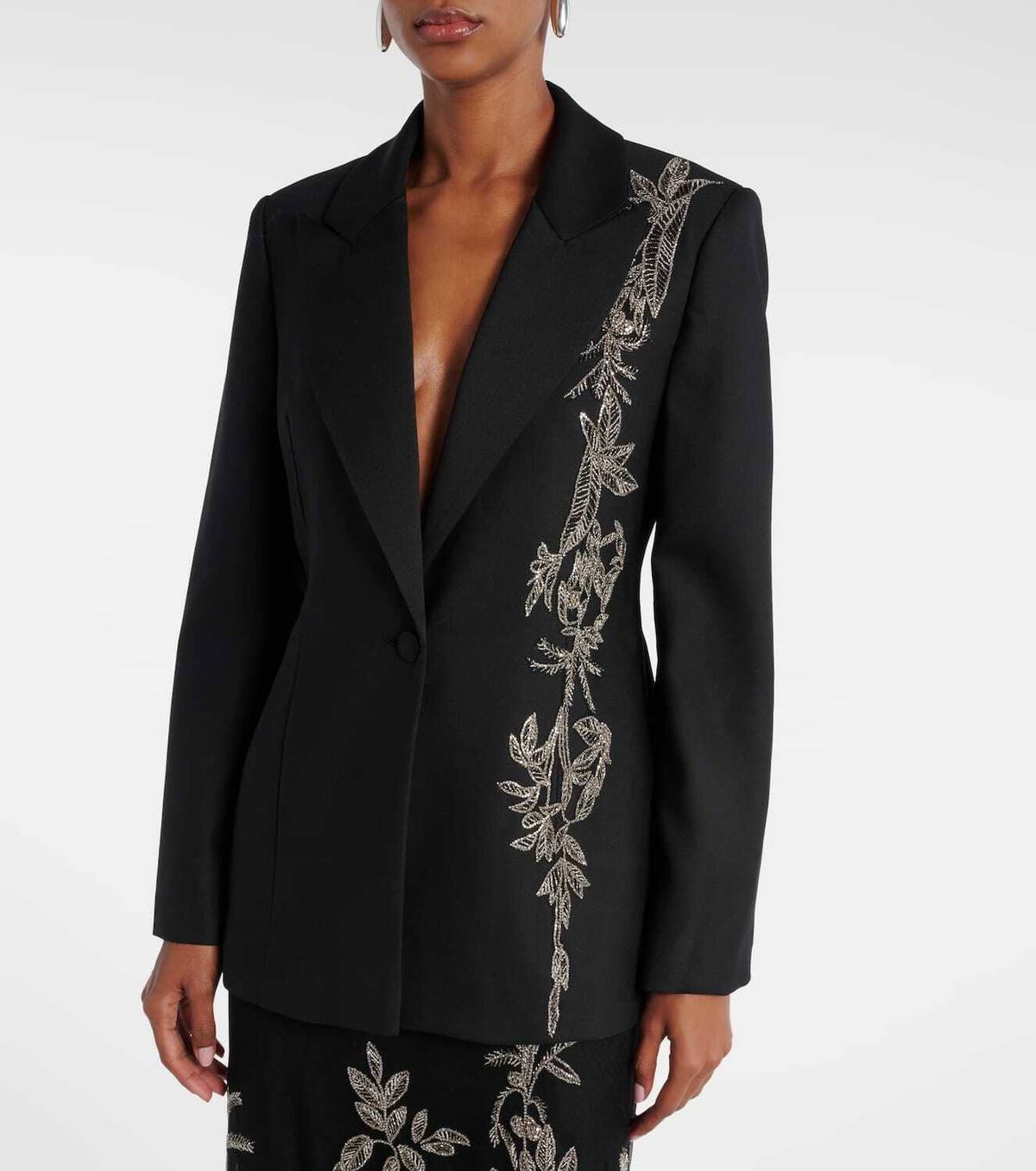 Costarellos Lesia embellished wool-blend blazer
