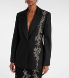 Costarellos Lesia embellished wool-blend blazer