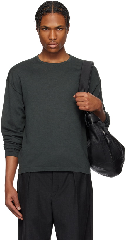 Photo: LEMAIRE Gray Crew Neck Sweater