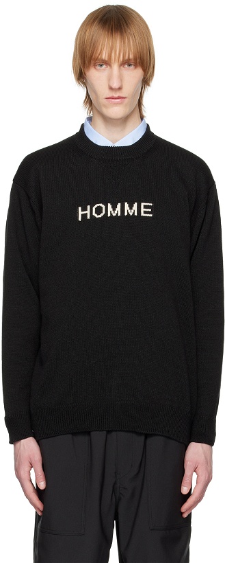 Photo: Comme des Garçons Homme Black Intarsia Sweater