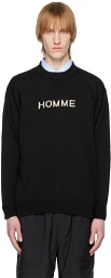 Comme des Garçons Homme Black Intarsia Sweater
