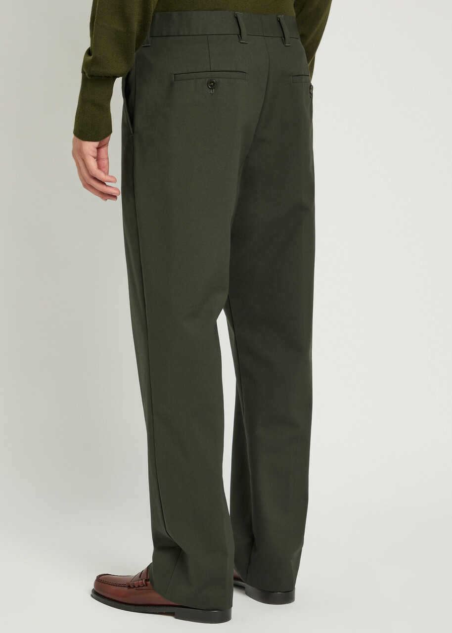 NN07 Ivan Straight-leg Cotton-blend Trousers Khaki