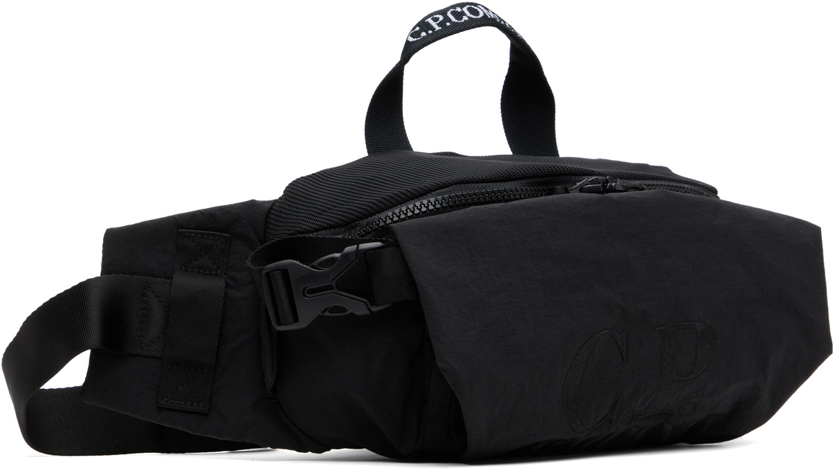 C.P. Company Black Plain Paper Touch Belt Bag