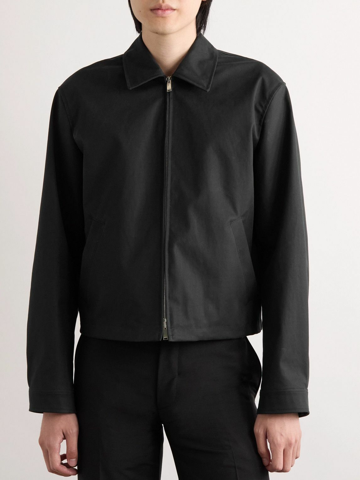 Alexander McQueen - Shearling-Trimmed Cotton-Canvas Bomber Jacket - Black