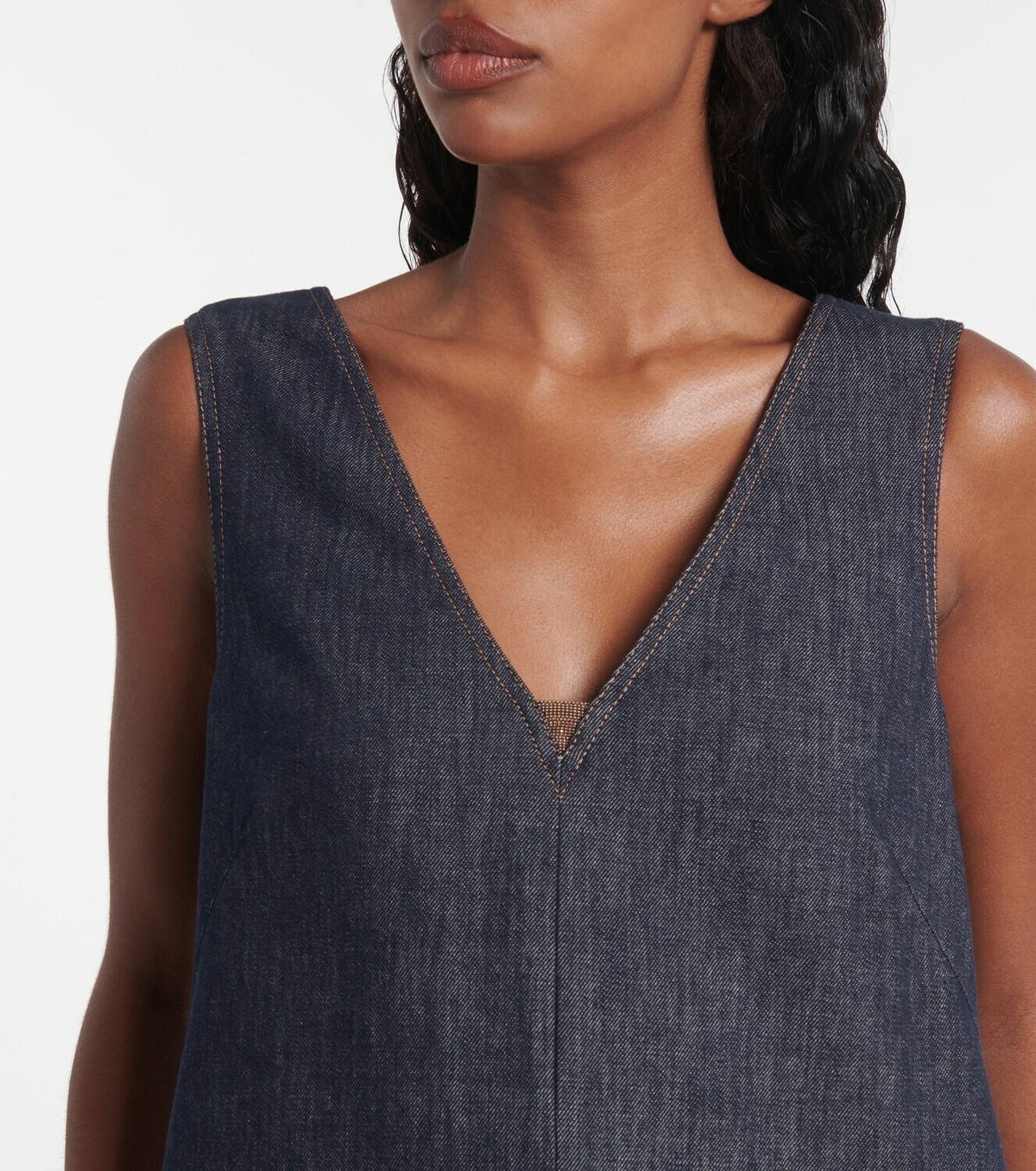Brunello Cucinelli Monili cotton twill minidress