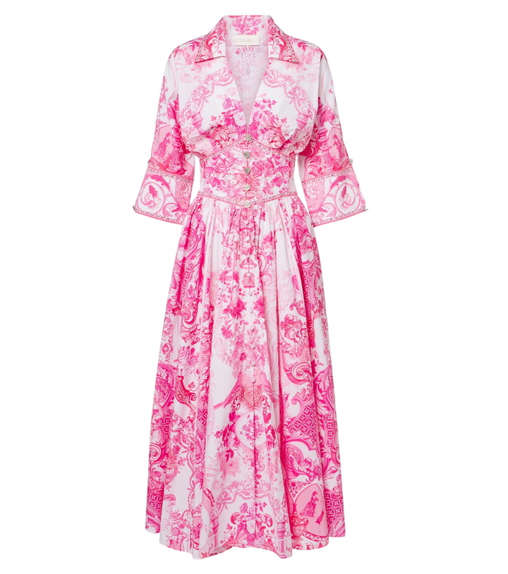 Photo: Camilla Embellished floral cotton midi dress