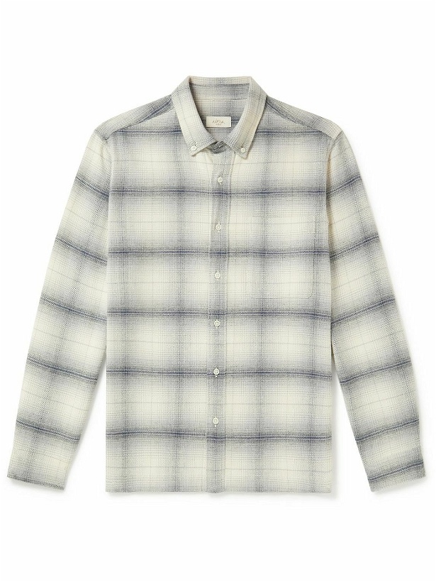 Photo: Altea - Foster Checked Cotton-Flannel Shirt - Neutrals