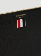 Tri-Stripe Zipped Small Tablet Pouch in Black