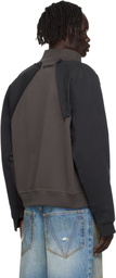VETEMENTS Black & Brown 'Amsterdam' Patched Zip Sweatshirt