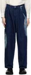 Y's Blue Pleated Jeans