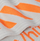 Off-White - Logo-Intarsia Ribbed Cotton-Blend Socks - Gray