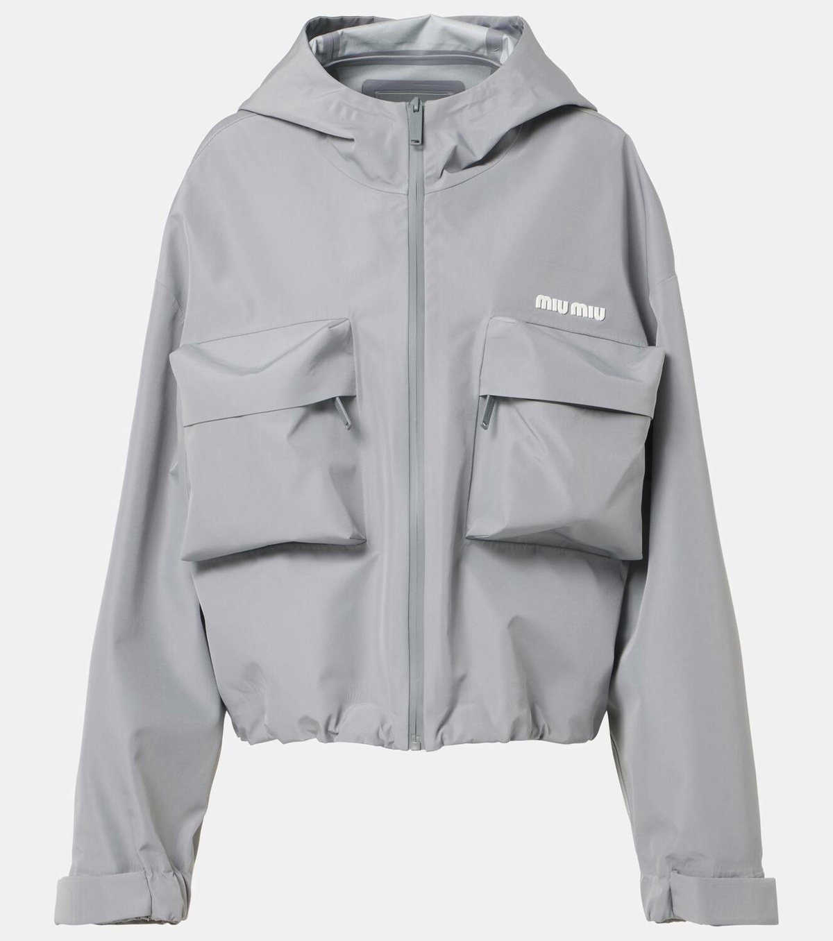 MIU MIU ミュウ ミュウ 23SS TELA TEC JACKET Miu Miu Logo embroidered technical jacket Miu Miu