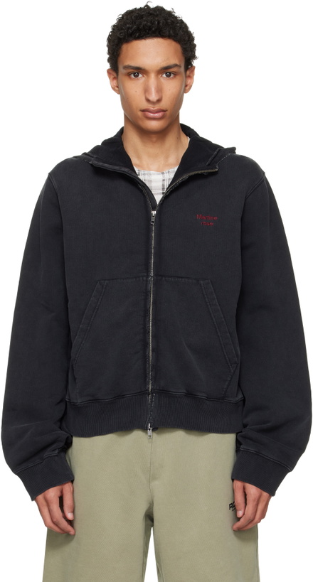 Photo: Martine Rose Black Hooded Zip Crew Jacket