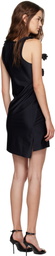 Coperni Black Asymmetric Flower Minidress