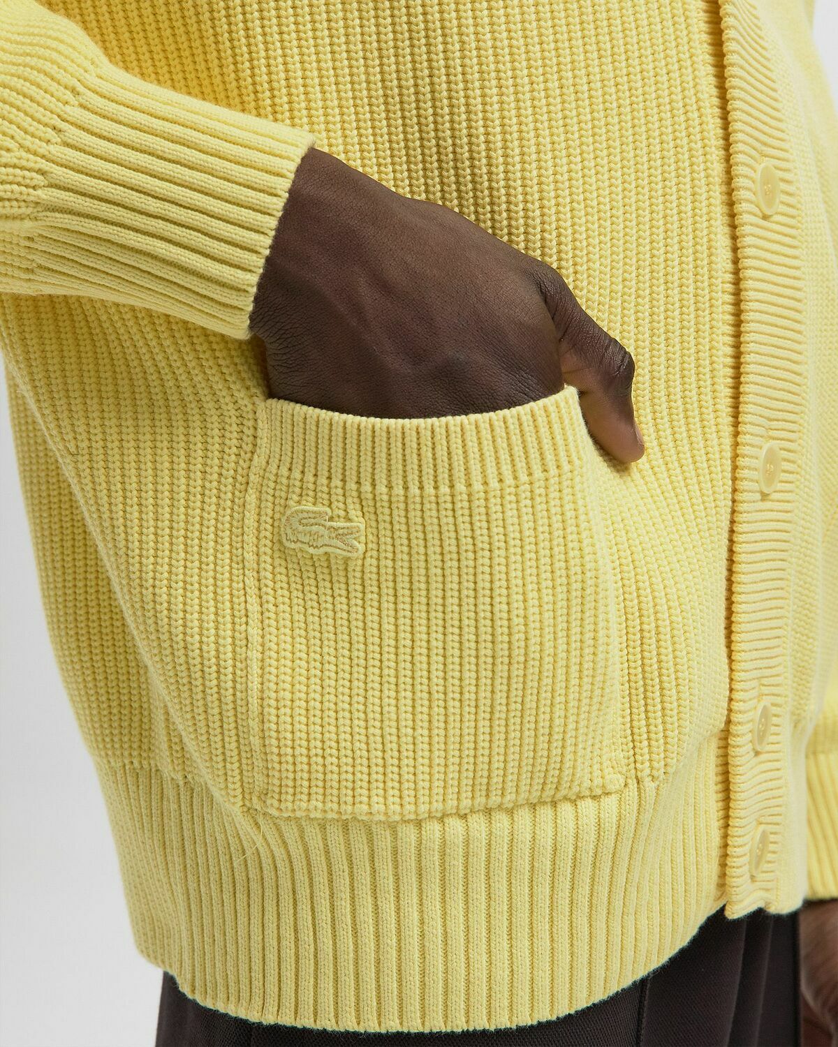 Lacoste KNIT CARDIGAN yellow Mens Zippers & Cardigan