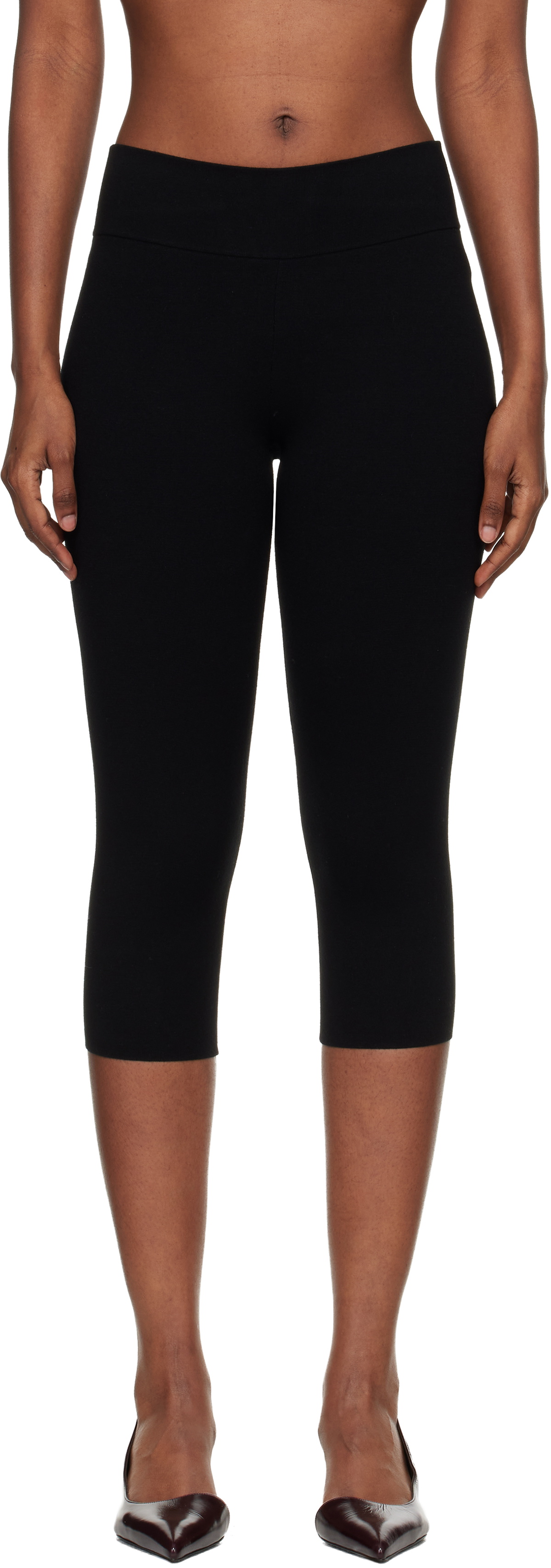 TOTEME Black Capri Knit Leggings