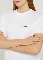Jacquemus Le T-shirt Gros Grain Logo Cotton T-shirt White