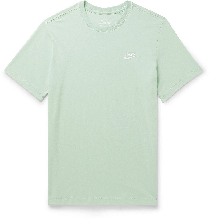Photo: Nike - Slim-Fit Logo-Embroidered Cotton-Jersey T-Shirt - Green