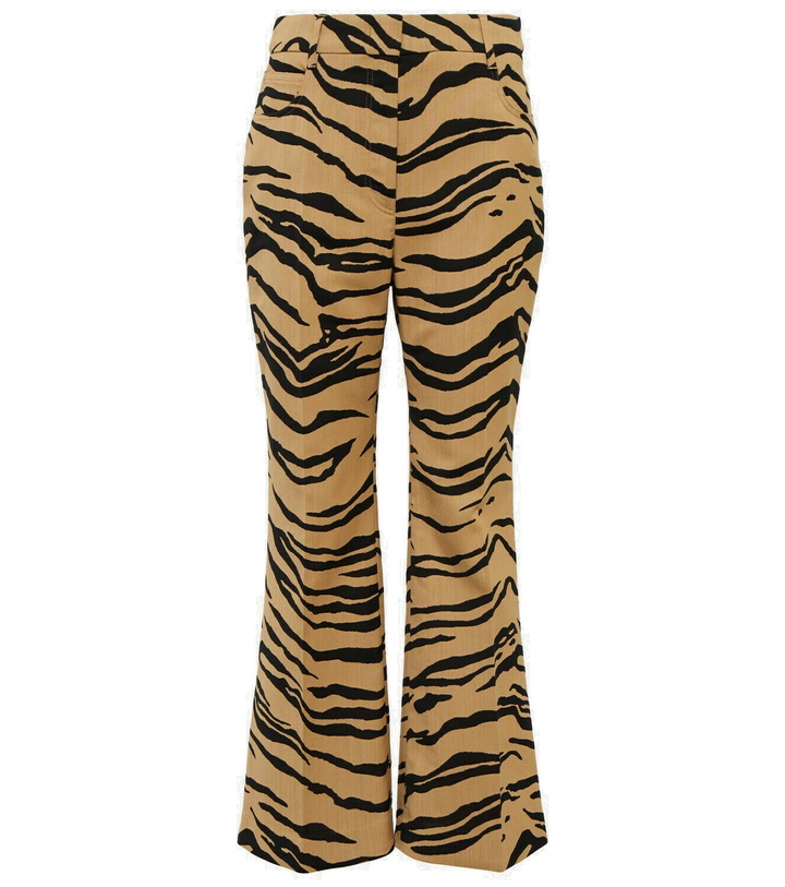 Photo: Stella McCartney - Tiger-print wool-blend flared pants