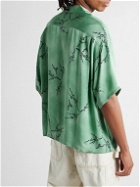Visvim - Harmon Convertible-Collar Printed Silk-Cloqué Shirt - Green