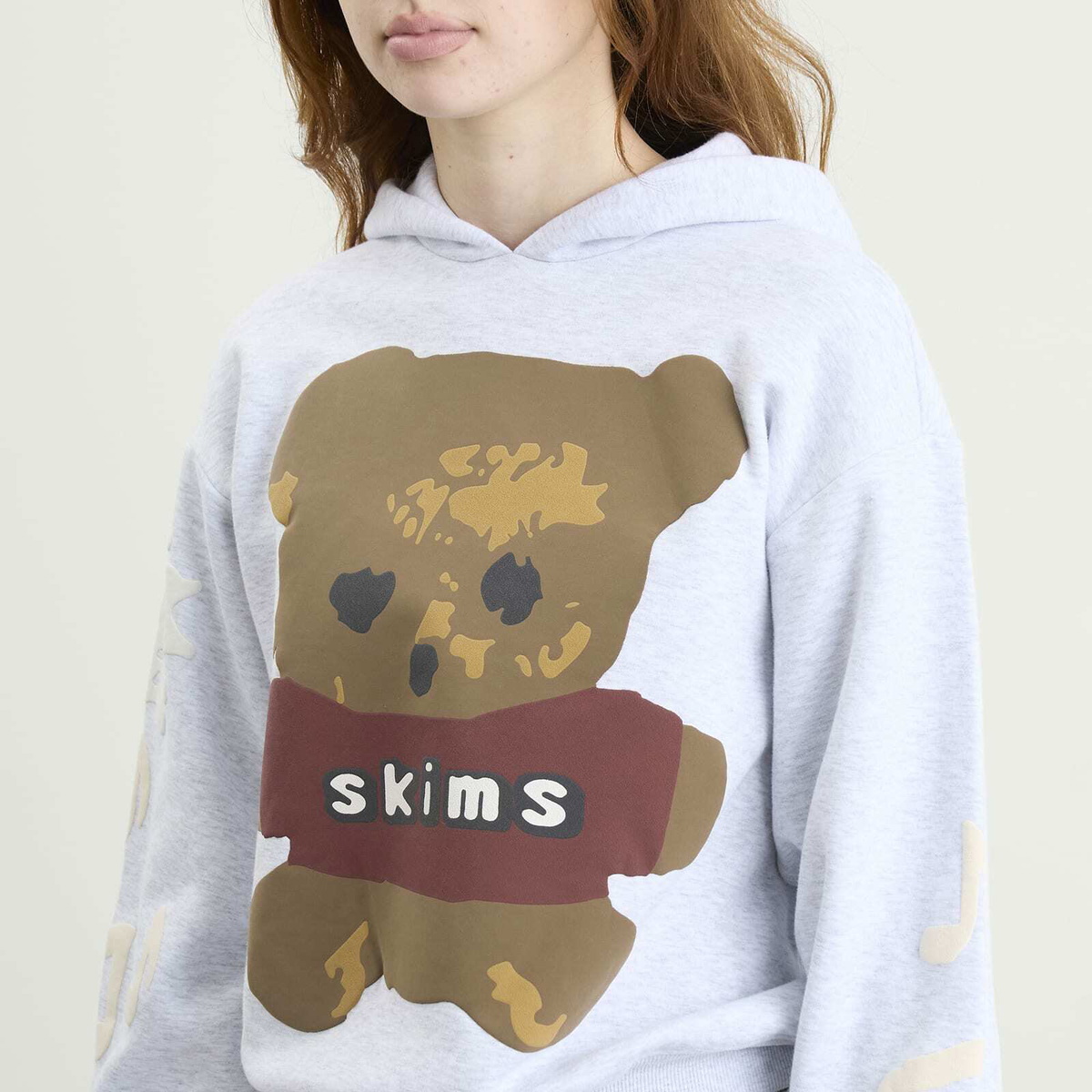 SKIMS Women's x CPFM Cotton Fleece Classic Hoodie in Lhg Teddy Bear Print
