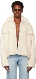 System Off-White Trucker Faux-Shearling Jacket