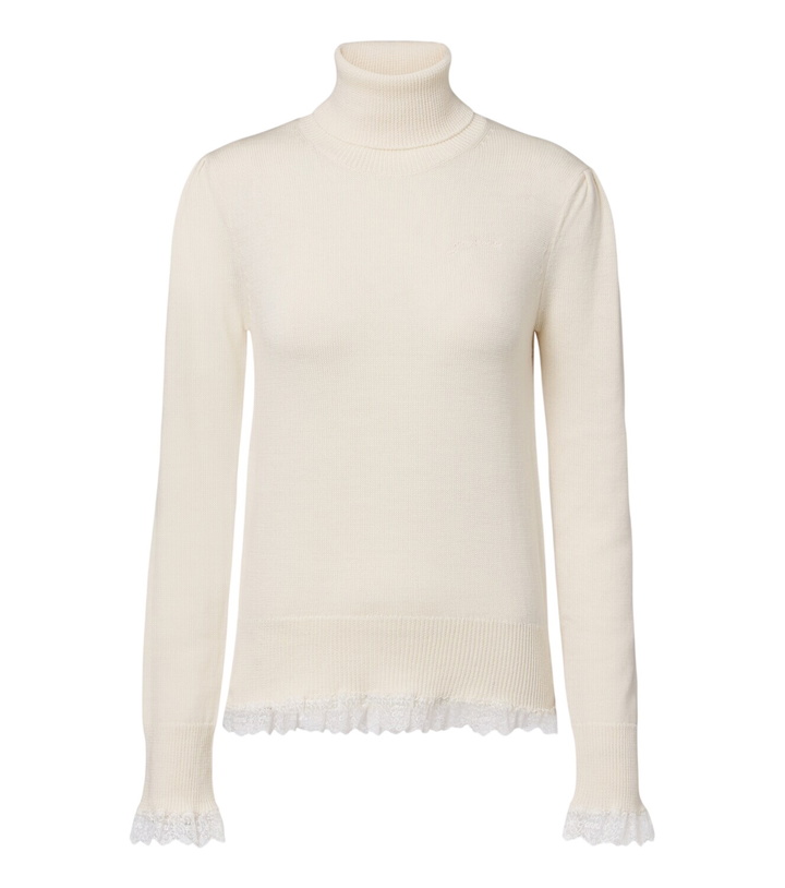 Photo: Ganni Lace-trimmed wool turtleneck sweater