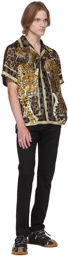 Dolce & Gabbana Multicolor Silk Leopard Print Short Sleeve Shirt