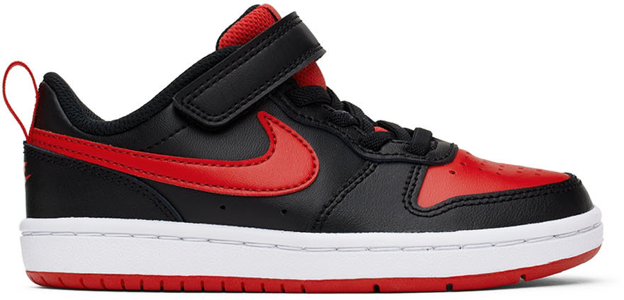 Nike Kids Black & Red Court Borough Low 2 Little Kids Sneakers Nike