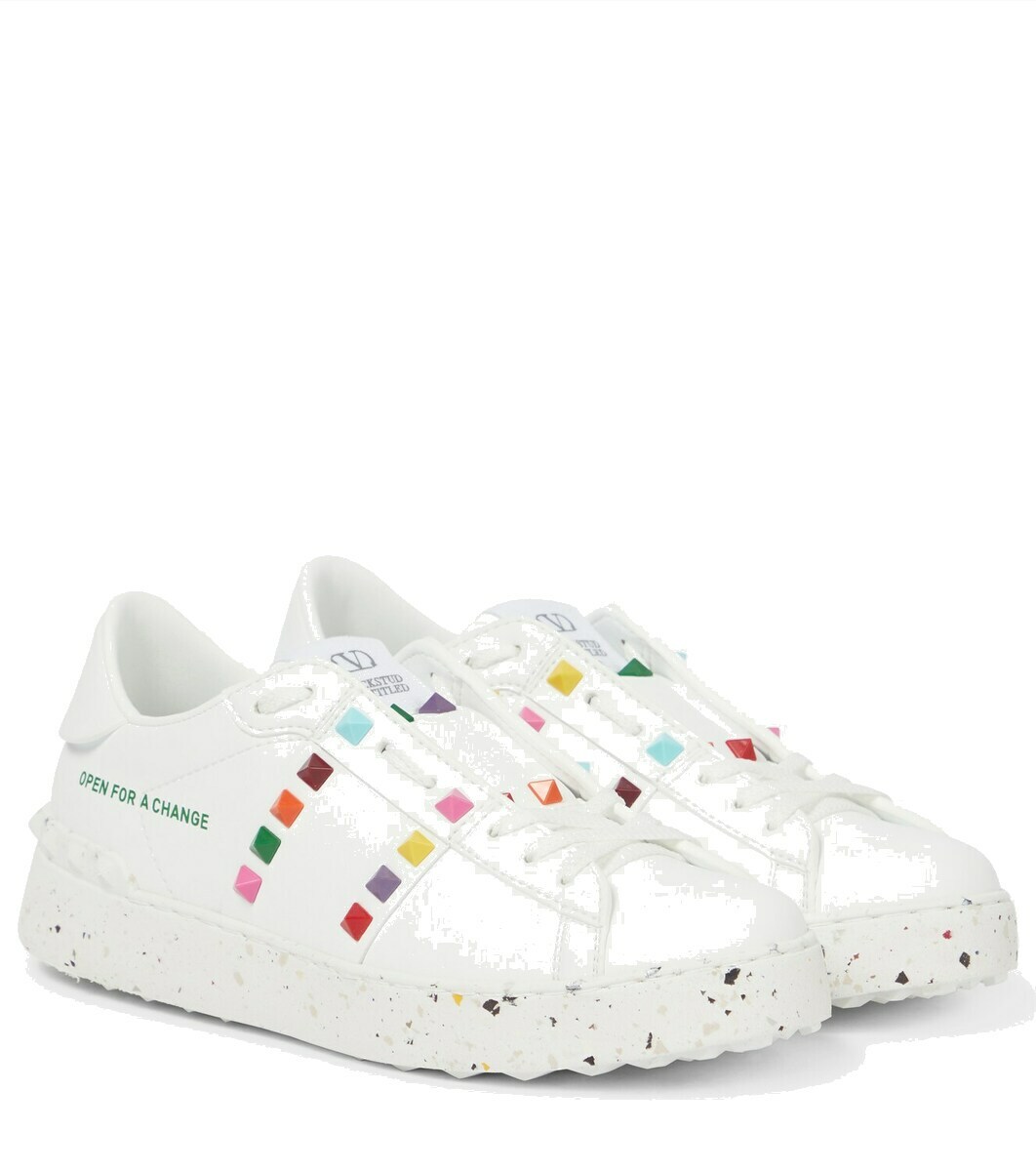 Valentino Garavani Rockstud Untitled faux leather sneakers