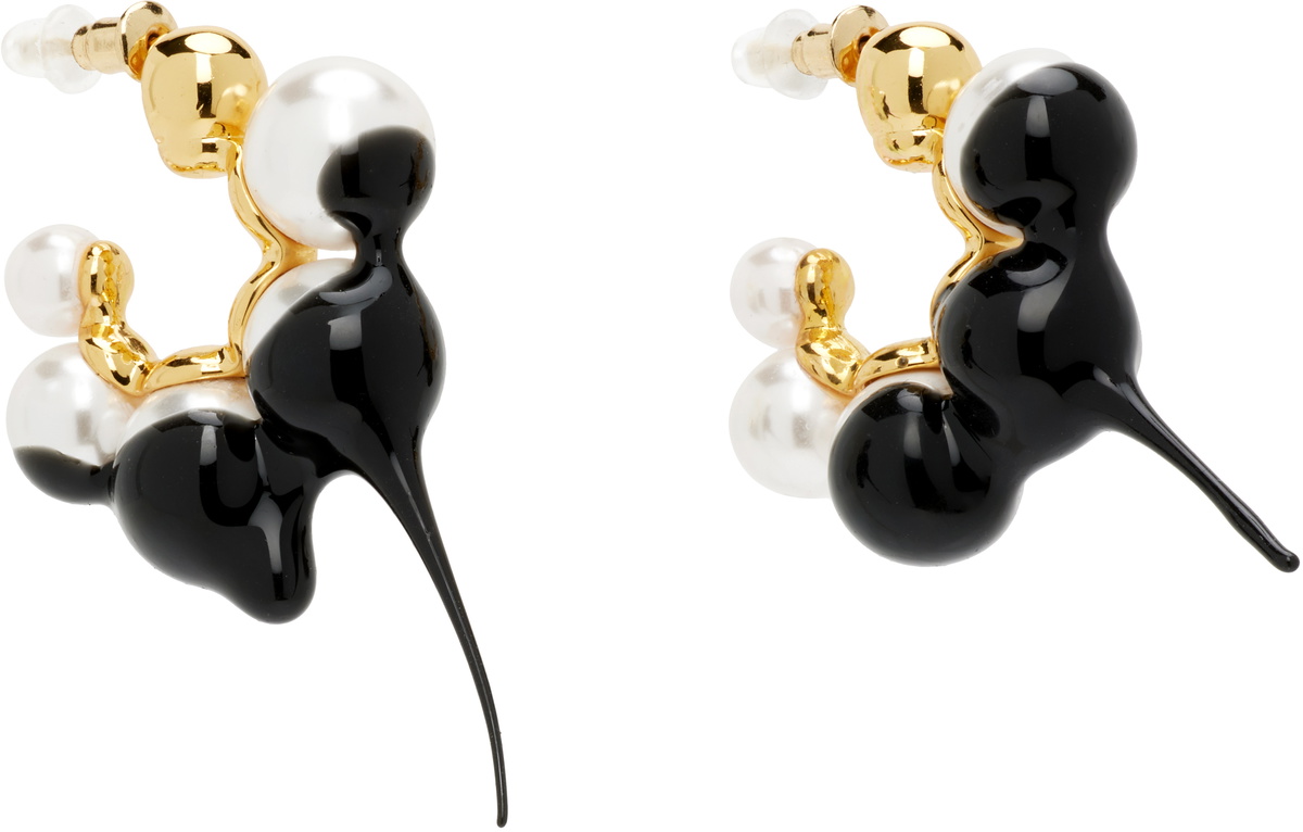 Ottolinger Dipped Pearl Mini Hoop Earrings