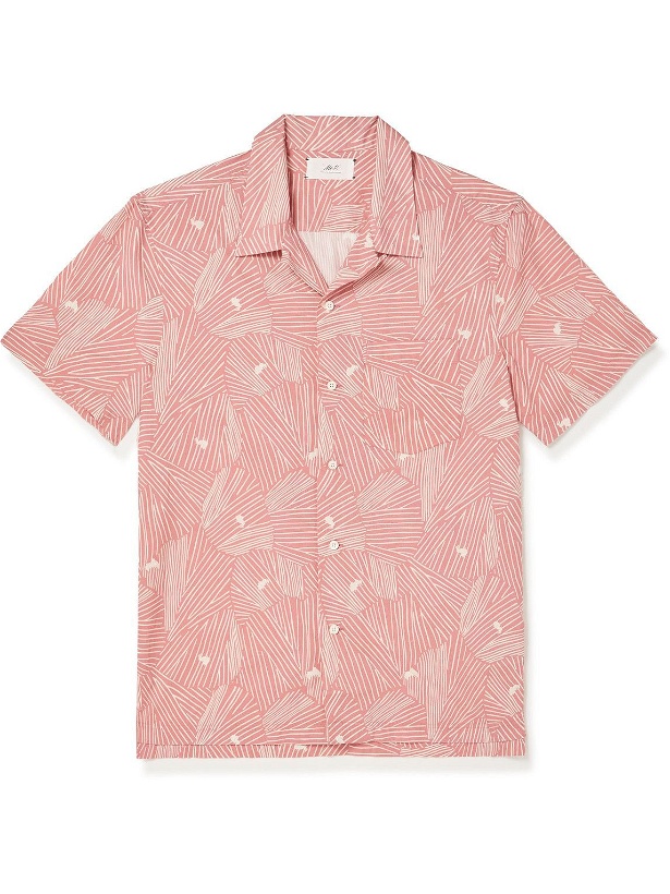 Photo: Mr P. - Convertible-Collar Printed Organic Cotton Shirt - Pink