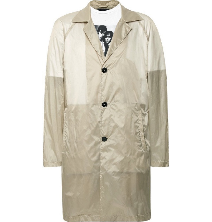 Photo: Raf Simons - Layered Printed Cotton-Jersey and Shell Raincoat - Sand