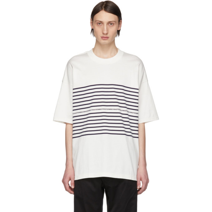 Photo: mastermind WORLD White Oversized Striped Logo T-Shirt