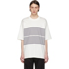 mastermind WORLD White Oversized Striped Logo T-Shirt