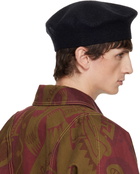 Vivienne Westwood Black Embroidered Logo Beret