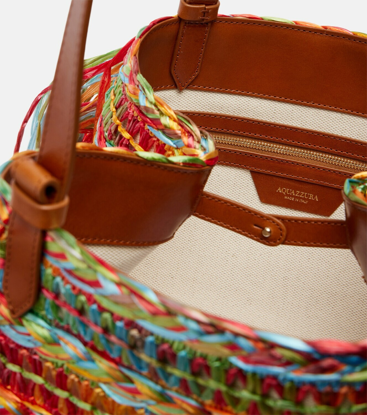 Aquazzura Trancoso fringed raffia tote bag