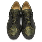 Giuseppe Zanotti Black and Green Camouflage May London Sneakers