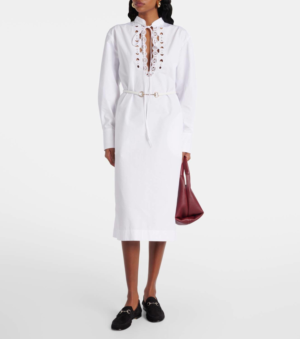 Gucci Horsebit cotton poplin midi dress